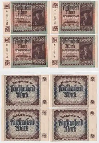 4x 5000 Mark Inflation Banknote 2.Dezember 1922 Ro.80 a fast UNC (156459)