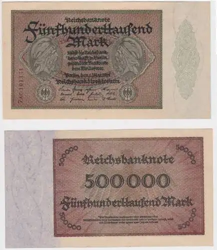 500000 Mark Inflation Banknote 1.Mai 1923 Ro.87 f (156571)