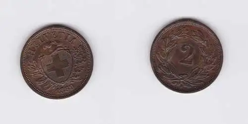 2 Rappen Kupfer Münze Schweiz 1888 B (120103)