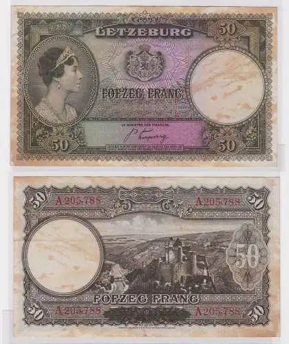 50 Franc Banknote Letzeburg Luxembourg 1944 (121462)