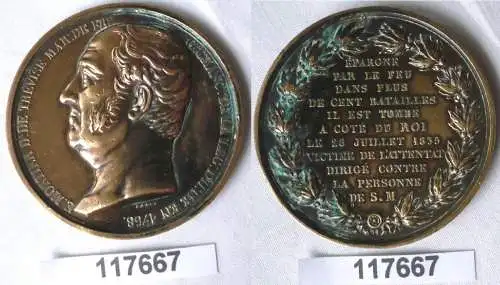Bronze Medaille Édouard Adolphe Casimir Joseph Mortier 1835 (117667)