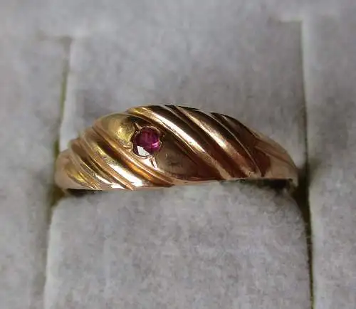 eleganter Damen Ring aus 583er Gold mit rosa Edelstein (129962)