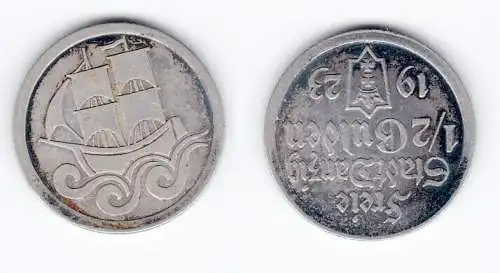 1/2 Gulden Silber Münze Danzig 1923 Jäger D 6 (123059)