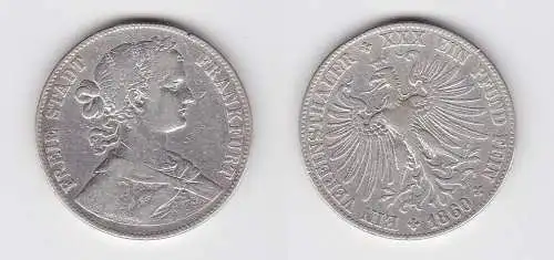 Vereinstaler Silber Münze Frankfurt-Stadt 1860 (132577)