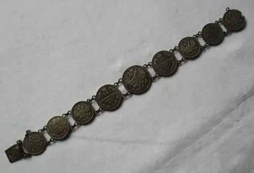 Elegantes Silber Armband bestehend aus russischen Kopeken Münzen (142458)