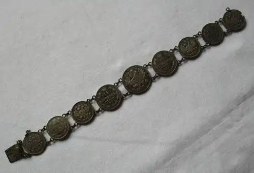 elegantes Silber Armband bestehend aus russischen Kopeken Münzen (142458)