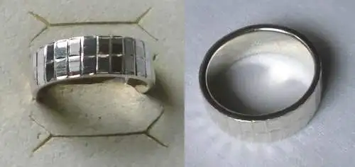 Künstlerischer Damen Ring 925er Silber mit eckigem Muster (120959)