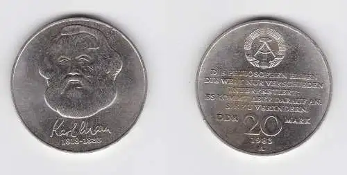 DDR Gedenk Münze 20 Mark Karl Marx 1983 (148415)