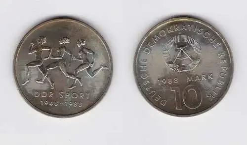 DDR Gedenk Münze 10 Mark 40 Jahre DDR Sport 1988 vz (148586)