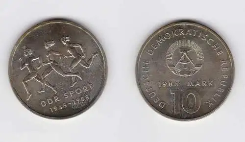DDR Gedenk Münze 10 Mark 40 Jahre DDR Sport 1988 vz (148831)