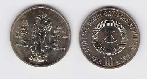 DDR Gedenk Münze 10 Mark 40.Jahre Kriegsende 1985 Stempelglanz (148801)