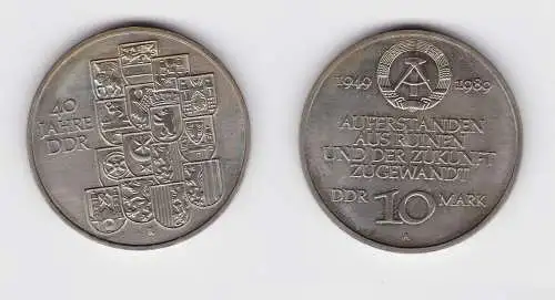 DDR Gedenk Münze 10 Mark 40.Jahrestag der DDR 1989 (148834)