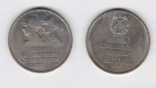 DDR Gedenk Münze 10 Mark 30 Jahre Kampfgruppen der Arbeiterklasse 1983 (148754)