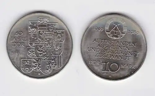 DDR Gedenk Münze 10 Mark 40.Jahrestag der DDR 1989 (148579)