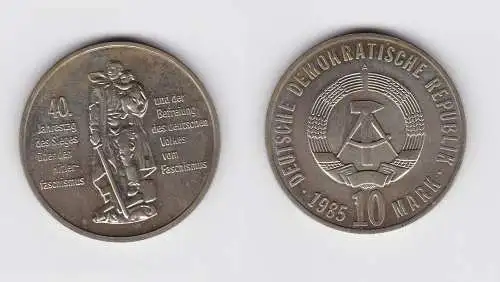 DDR Gedenk Münze 10 Mark 40.Jahre Kriegsende 1985 Stempelglanz (148836)