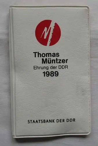 DDR 2 x 5 Mark 1989 - Mappe Thomas Müntzer / Zwickau + Mühlhaus. - Stgl.(100341)