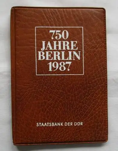 DDR 750 Jahre Berlin,Offizieller Folder m. 4 Münzen & Token, Staatsbank (100377)