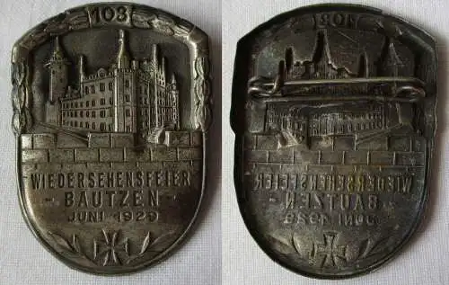 Seltenes Abzeichen 103er Wiedersehensfeier Bautzen 1929 (148263)
