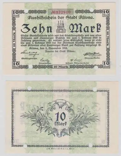 10 Mark Banknote Großnotgeld Stadt Altona 02.11.1918 (135344)