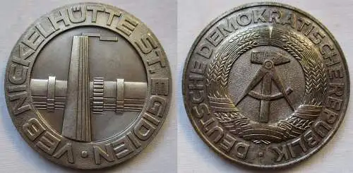 DDR Medaille VEB Nickelhütte St.Egidien um 1980 (127899)