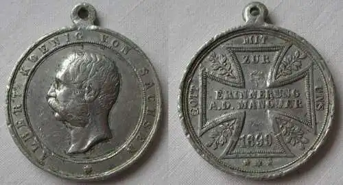 seltene Medaille Albert König von Sachsen Manöver 1899 (123875)