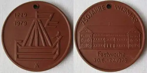 DDR Medaille Meissner Porzellan 750 Jahre Wismar Festwoche 1229-1979 (145076)
