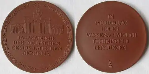 DDR Medaille Meissner Porzellan Bauakademie der DDR (145114)
