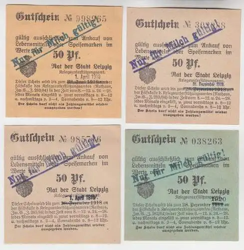 4 verschiedene 50 Pfennig Milch Gutscheine Stadt Leipzig (120698)