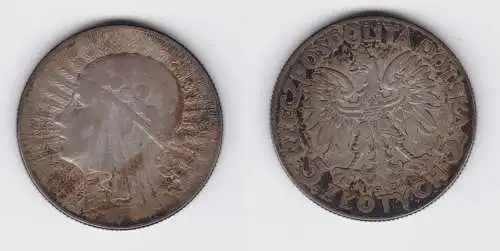 Silbermünze Polen 5 Zloty/Złotych 1934 Königin Hedwig von Anjou Jadwiga (154849)