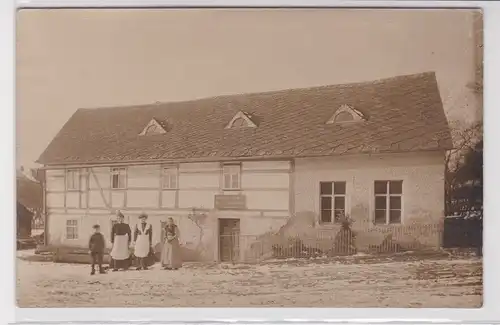 66404 Foto Ak Lunzenau Bauernhaus, Wohnhaus um 1920