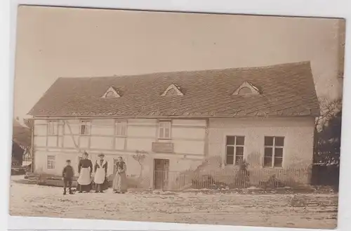 66393 Foto Ak Lunzenau Bauernhaus, Wohnhaus um 1920