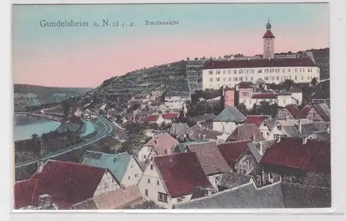 64587 Ak Gundelsheim am Neckar Totalansicht 1910