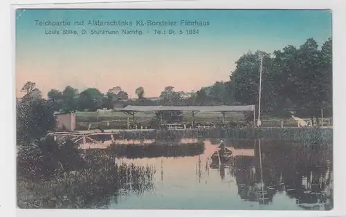 52487 Ak Teichpartie mit Alsterschänke Kl.-Borsteler Fährhaus 1913