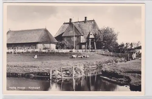 71610 Ak Hallig Hooge Kirchwarf um 1940