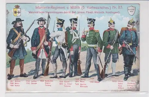 53480 Ak Infanterie Regiment v.Wittlich (3.Kurhessisches.) Nr.83, 1910