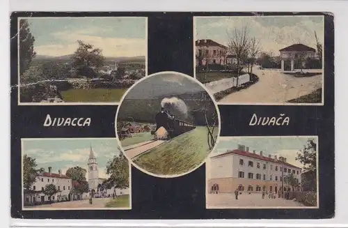 24110 Mehrbild Ak Divacca Divača in Slowenien Eisenbahn usw. 1915