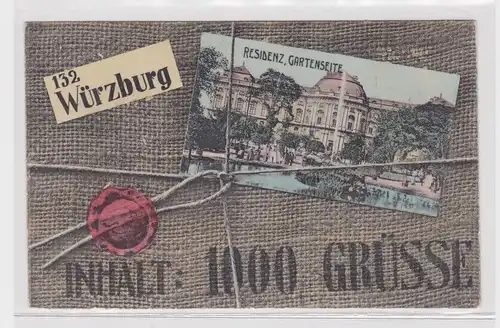 16276 Paket Ak 1000 Grüße Würzburg Residenz Gartenseite 1908