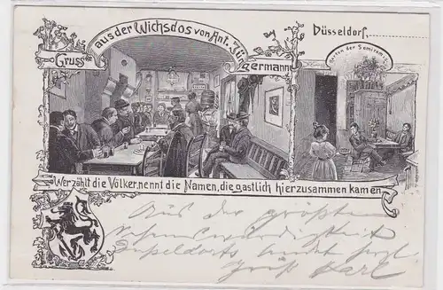 32280 Ak Gruß aus der Wichsdos von Ant.Jüngermann Düsseldorf 1901
