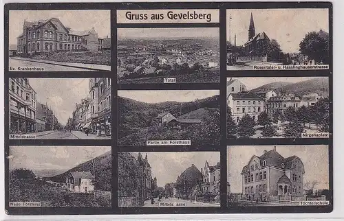 908313 Feldpost Ak Gruß aus Gevelsberg Mittelstrasse, Niregnaplatz usw. 1914
