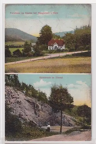 906697 Mehrbild Ak Forsthaus im Einetal bei Stangerode im Harz 1916