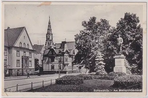 53613 Ak Schweidnitz Świdnica am Bismarckdenkmal 1934