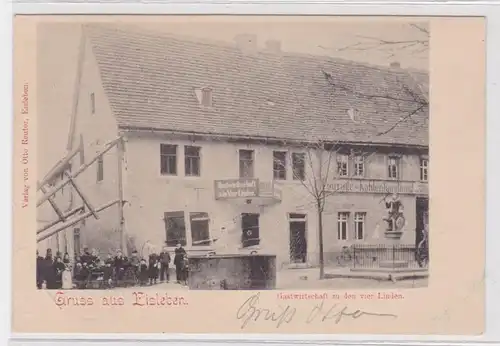 57750 Ak Gruß aus Eisleben Gastwirtschaft zu den vier Linden um 1900