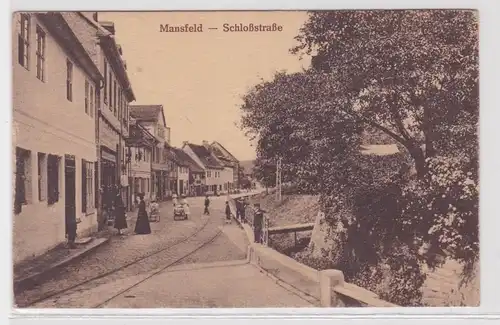 00521 Ak Mansfeld Schloßstrasse mit Geschäften um 1930
