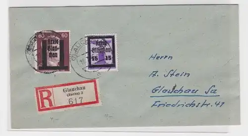 906735 Brief Einschreiben Lokalausgabe Glauchau 1945 Mi 17 + 24