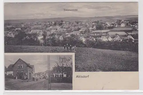 13787 Mehrbild Ak Ahlsdorf Kolonialwarenladen und Totalansicht um 1910