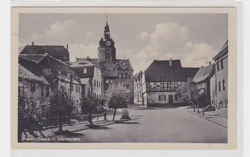 904430 AK Wettin Saale Marktplatz um 1940