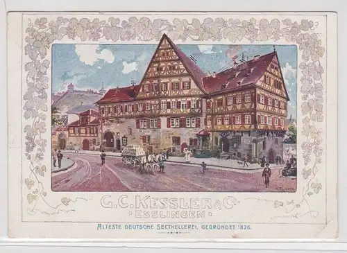 98569 Ak Esslingen Kessler älteste Sektkellerei Deutschlands 1906