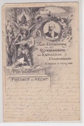 87473 Ak Zur Erinnerung an die 45.Versammlung der Katholiken Krefeld 1898