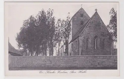 24288 Ak Zorbau Bezirk Halle evangelische Kirche um 1930