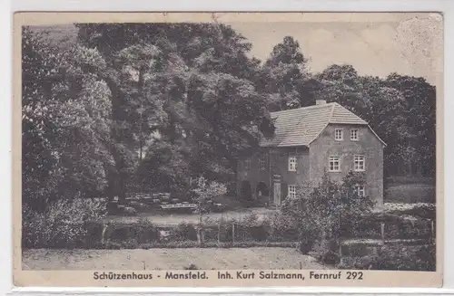 16874 Ak Mansfeld Schützenhaus Inhaber Kurt Salzmann um 1930